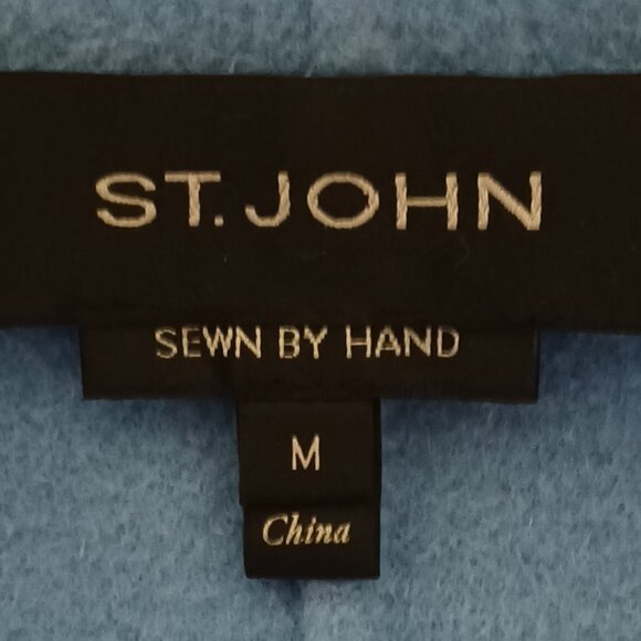 LIKE NEW! Gorgeous St. John Hand Sewn Wool/Angora/Cashmere Lightweight Coat M - Picture 5 of 7
